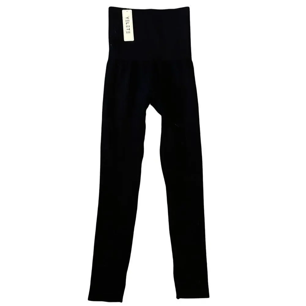 Yelete High Waist Compression Leggings .  Black. NWT. Plus Size